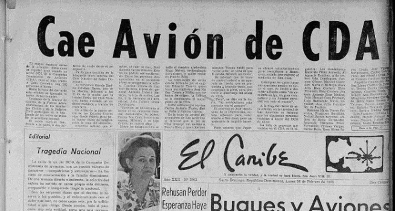 avión DC-9 de la desaparecida Compañía Dominicana de Aviación (CDA), cayó en aguas del mar Caribe